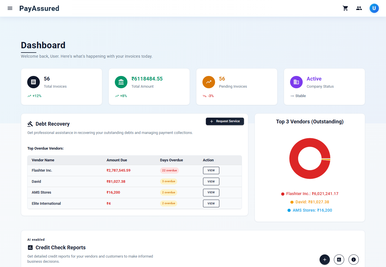 Preview of the analytics dashboard interface